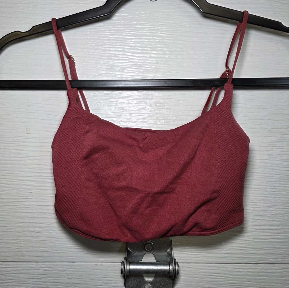 Anthropologie Ribbed Cropped Cami in Dusty Rose
